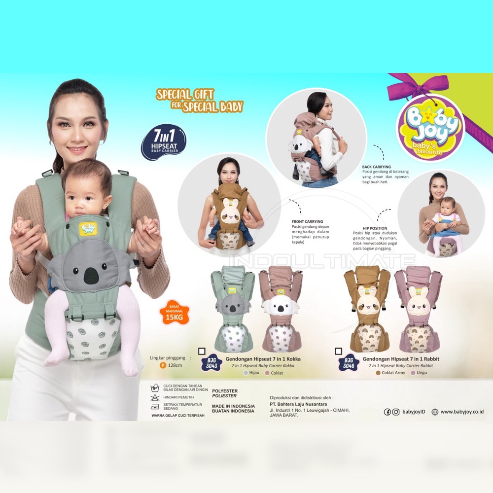 7in1 Way BABY JOY Gendongan Hipseat Bayi + Pelindung Kepala BY-194 Gendongan Bayi Model Terbaru Gendongan Bayi Depan Duduk Gendongan Bayi Samping Gendongan Multifungsi Gendongan Bayi Instan Anti Pegal Baby Carrier BY-195