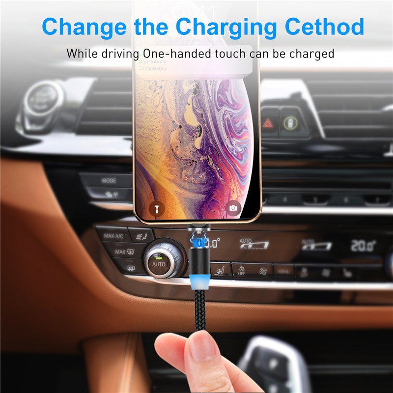 Kabel Charger Magnet Cepat USB/Type C/iPhone Android Kabel Charger