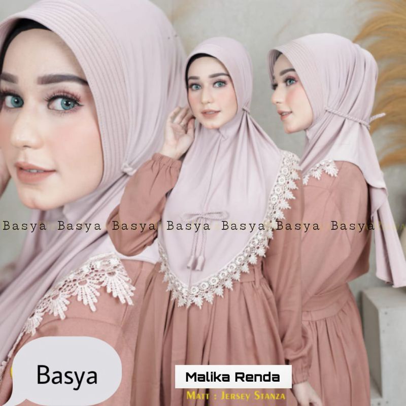 ( BASYA HIJAB )•MALIKA RENDA• KERUDUNG INSTAN JERSEY• HIJAB