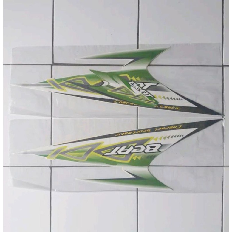 STIKER LIST BODY MOTOR BEAT KARBU 2012 HIJAU PUTIH STANDAR