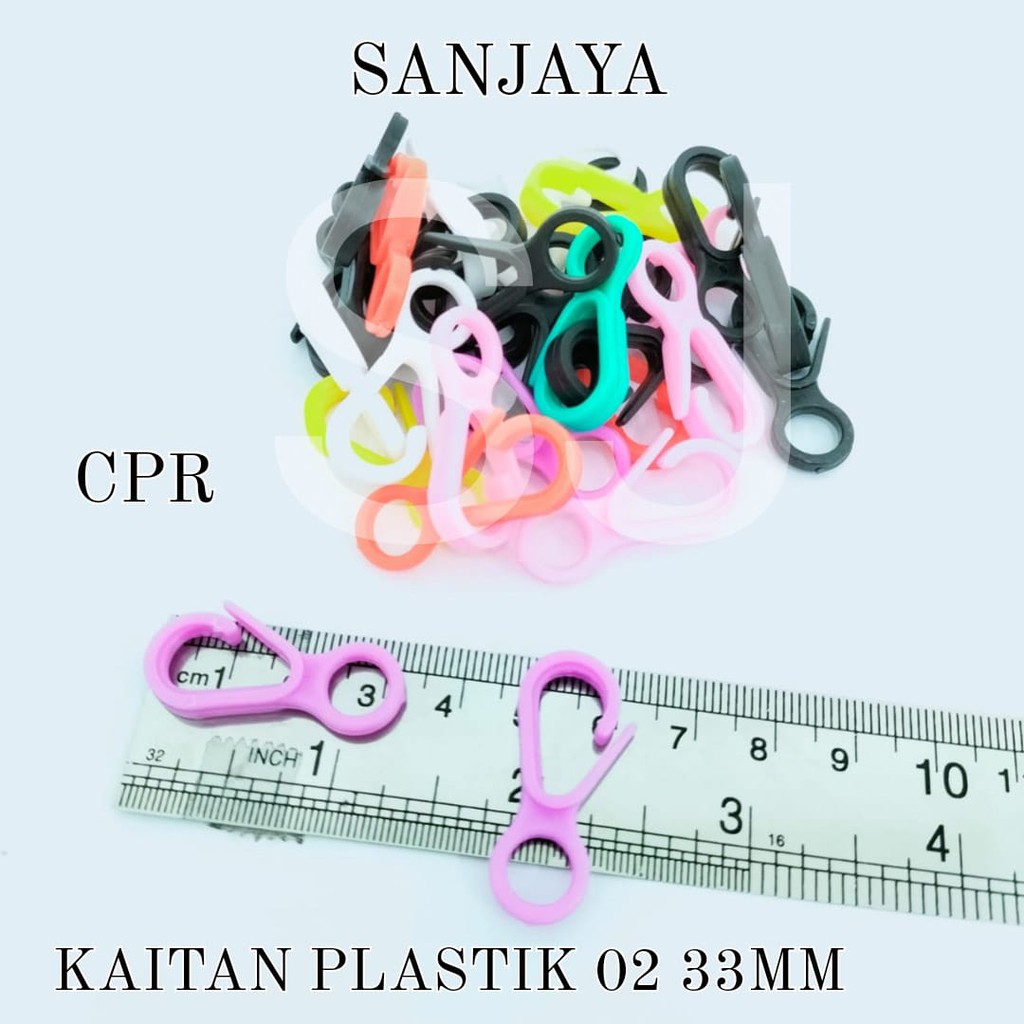 KAITAN MASKER / PENGAIT / KEW KEW / KOKOT UDANG PLASTIK WARNA WARNI / KAITAN PLASTIK 02 33MM CPR