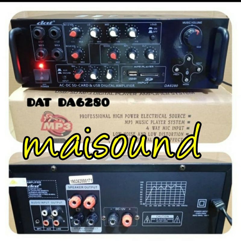 AMPLIFIER DAT DA 6280 AMPLI DAT DA6280 DAT 6280 ORIGINAL