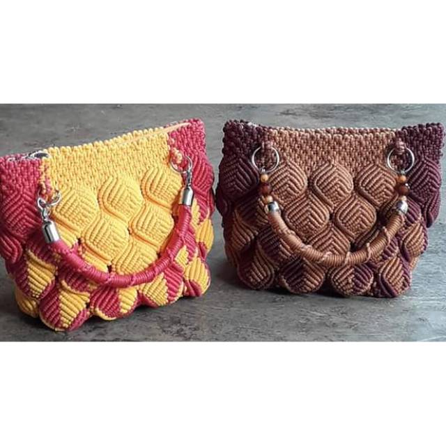 tas tali kur motif daun