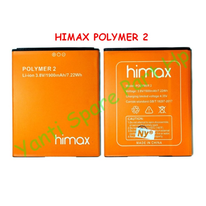 Baterai Himax Polymer 2 Orignal New