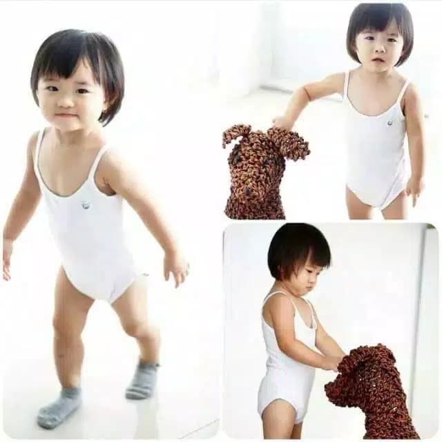 To64 *Dijual / Premium Jumper Bayi Karakter Kartun Baby Costume K DW965 Tanktop Jumper Bcare White