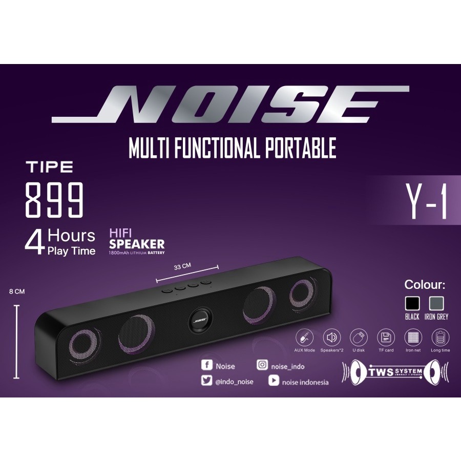 Speaker Bluetooth Noise 899 Y-I / Wireless HIFI Speaker Noise 899