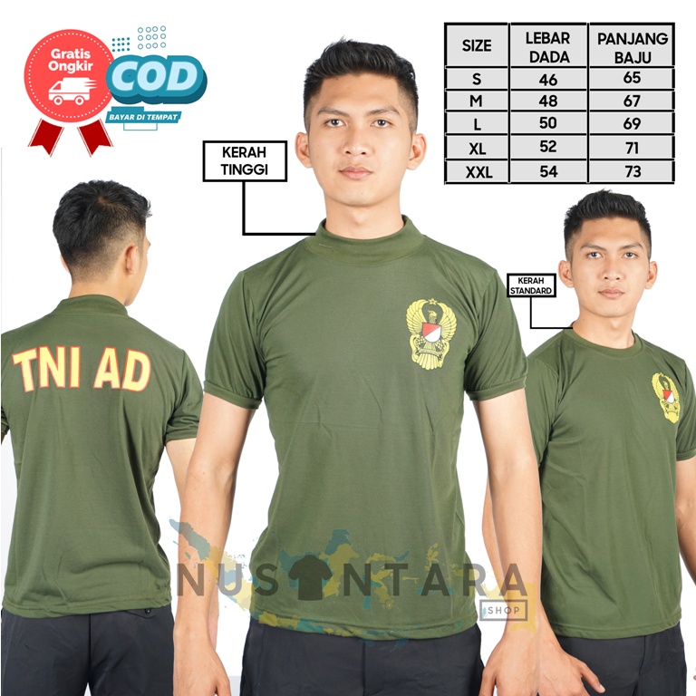 Kaos Tni AD Angkatan Darat Kartika Eka Paksi Baju Tni Seragam Tni AD Kostrad Kopasus Kodam Kodim Koramil Secapa Seskoad