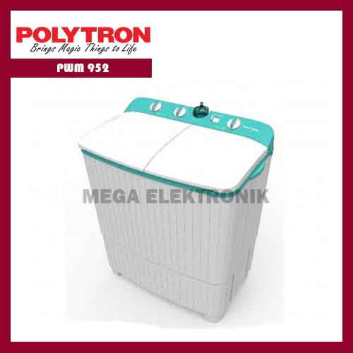 Polytron PWM 952 Mesin Cuci 2 Tabung 9.5Kg - KHUSUS JABODETABEK