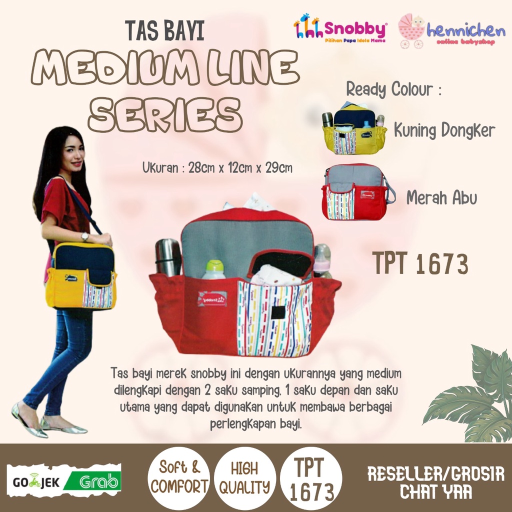 TERMURAH Tas Bayi Snobby Medium Line Series TPT 1673