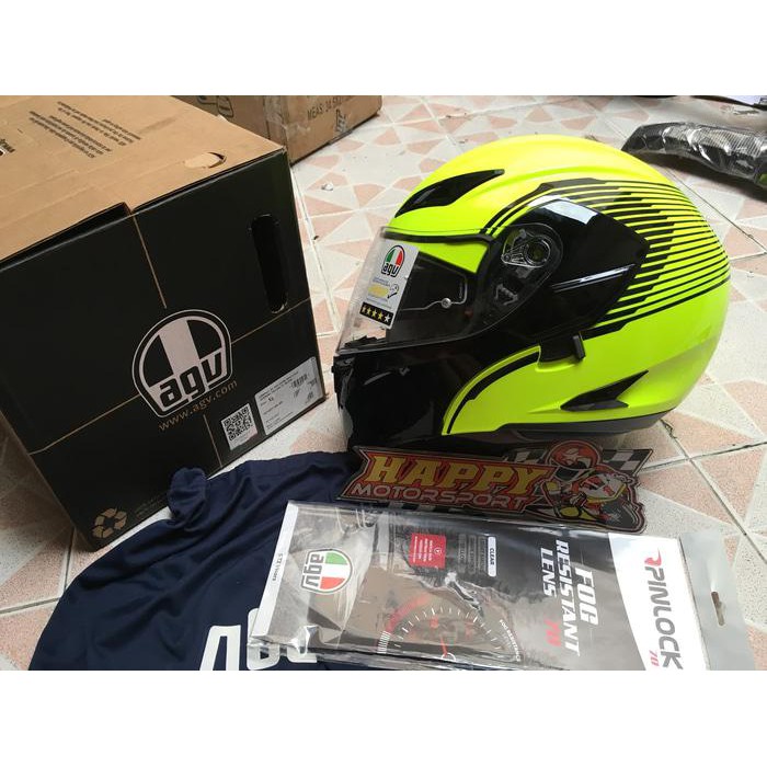HELM MODULAR DUAL VISOR AGV ORIGINAL ITALY COMPACT ST VERMONT YELLOWXL