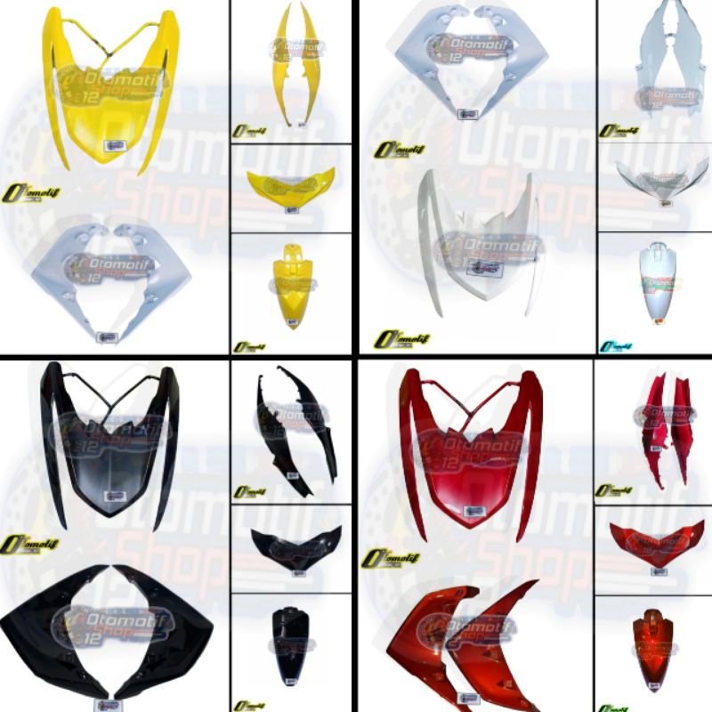 cover body halus full set yamaha mio m3 warna merah,hitam,kuning, putih plus striping varian warna