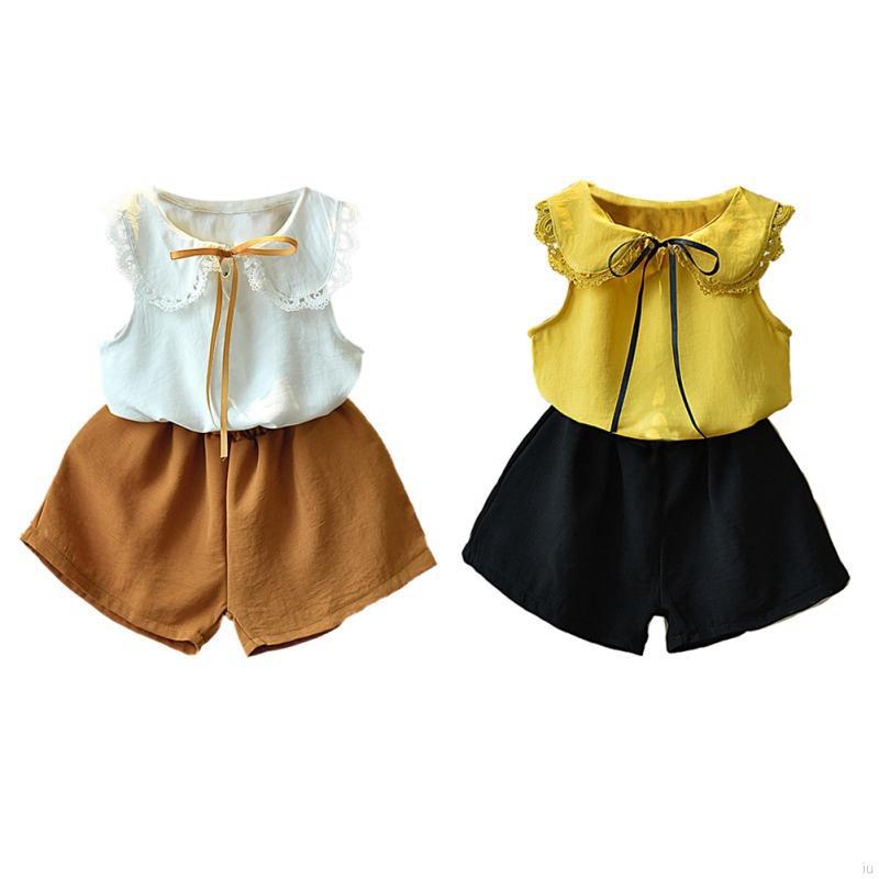 Atasan Model Ruffle Bahan  Sifon  Celana  Pendek  untuk Bayi 