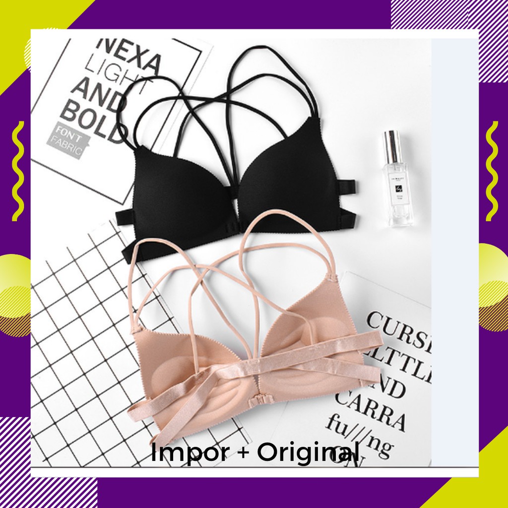 Kutang Wanita Bra / Bra Seamless sexy Tali Tali Belakang Saling Silang Cup Busa Tanpa Kawa