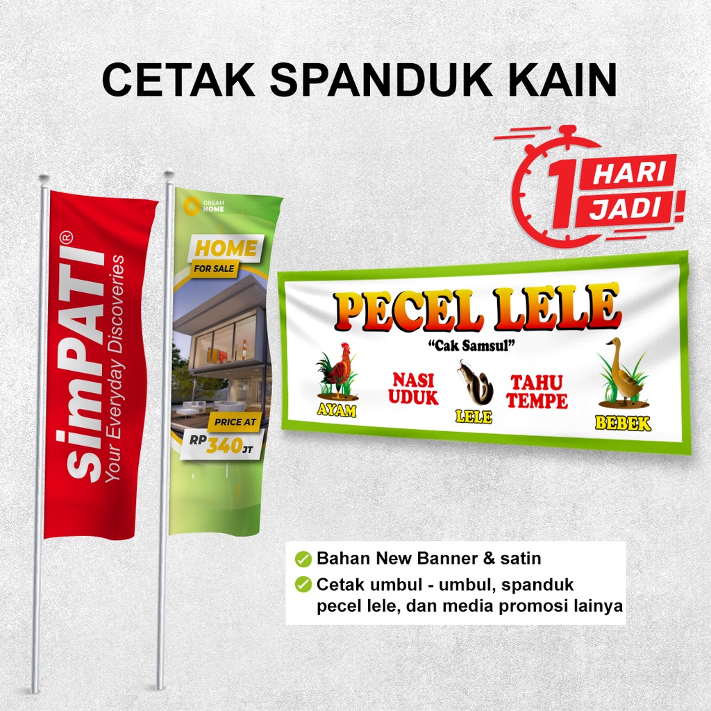 Spanduk / Banner / Umbul-umbul Custom / Cetak Spanduk Kain