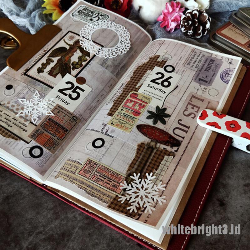 (white3) 22pcs / Pak Stiker Vintage Motif Tiket Untuk Dekorasi scrapbook / diary / Album / notebook DIY