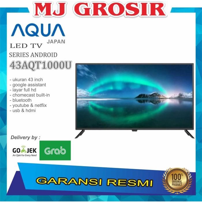 PROMO LED TV AQUA 43" 43AQT1000U 43 INCH USB MOVIE HDMI ANDROID TV