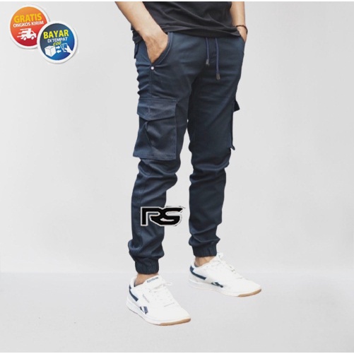 Celana Jogger Cargo Premium - Navy