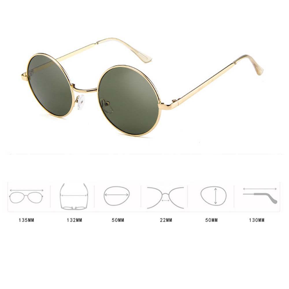 Mxbeauty Kacamata Bulat Fashion Warna Silver Retro Bingkai Bulat Warna Emas Lensa Gradasi Bingkai Logam Hitam Pria Sunglasses