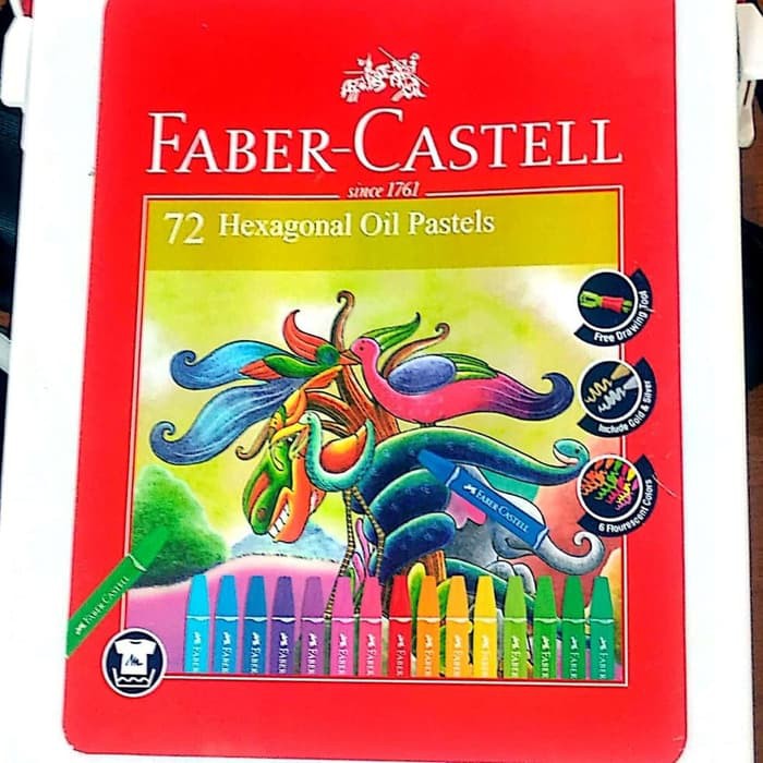 

FABER CASTELL hexagonal crayon oil pastel krayon 72 warna colors