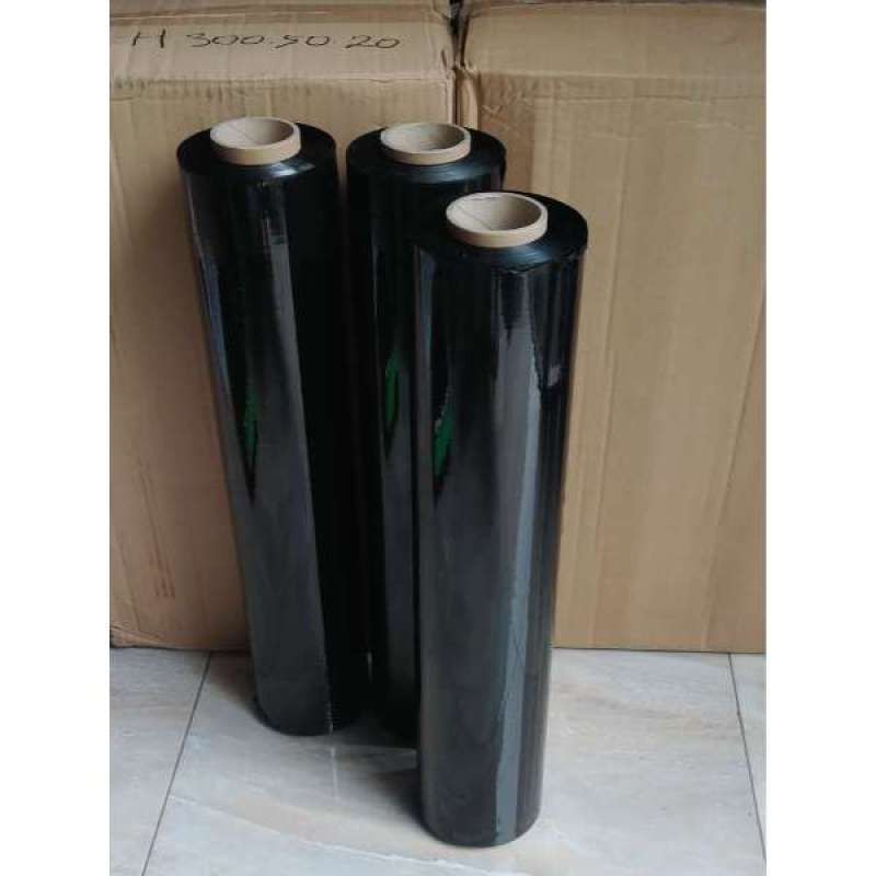 Plastik Wrapping Strech Film NON Food Grade 300 m x 50 cm x 20 micron / Plastik Wrapp Hitam Hitam