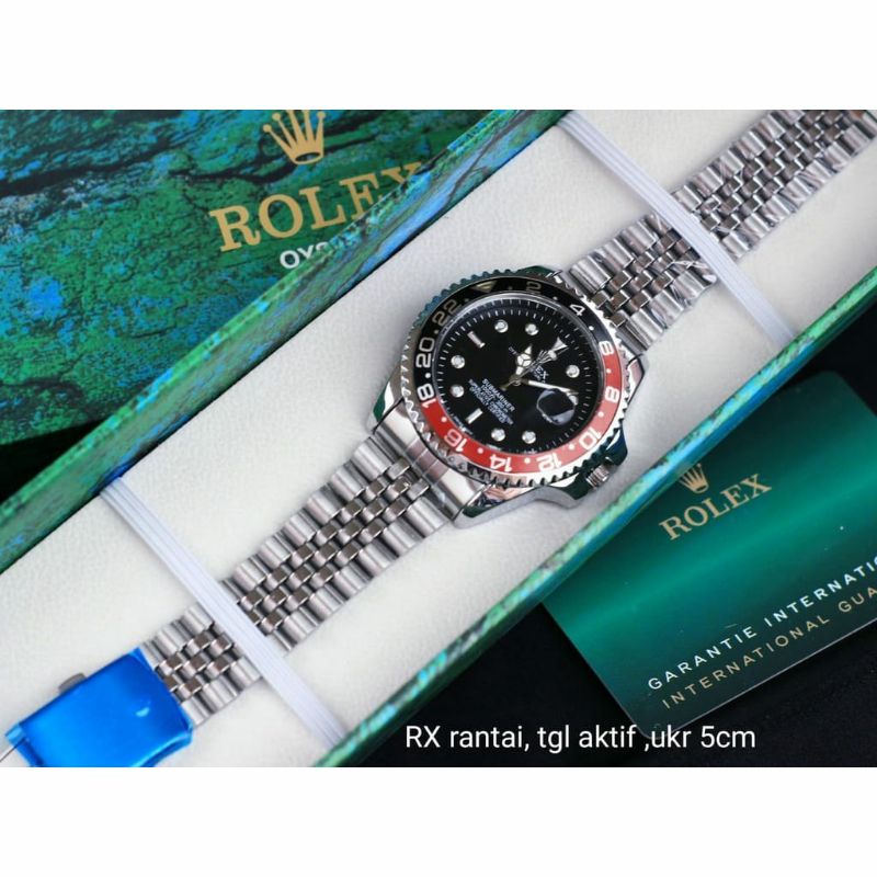 Jam Tangan Rolex Submariner Rantai Stainliss Free Box Terlaris Tanggal Aktif