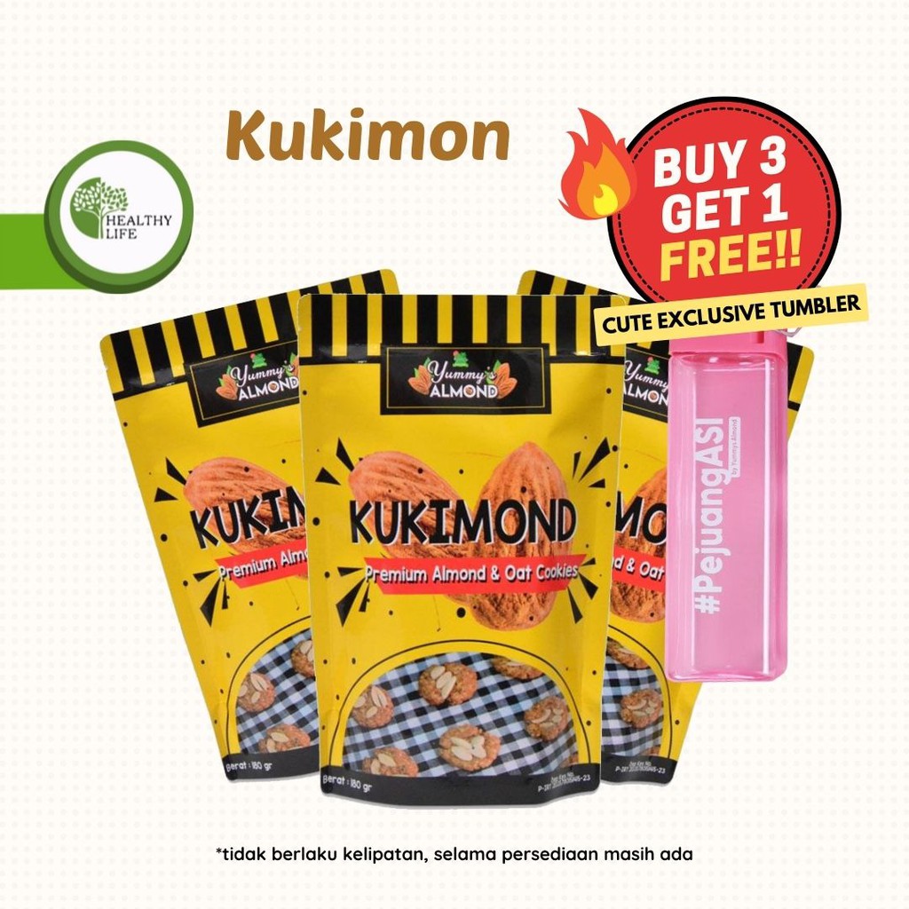 BELI 3 GRATIS 1 TUMBLER Almom &amp; Lemom &amp; Almonde 200gr &amp; Kukimond Cookies 180gr (Booster ASI/Pelancar ASI)