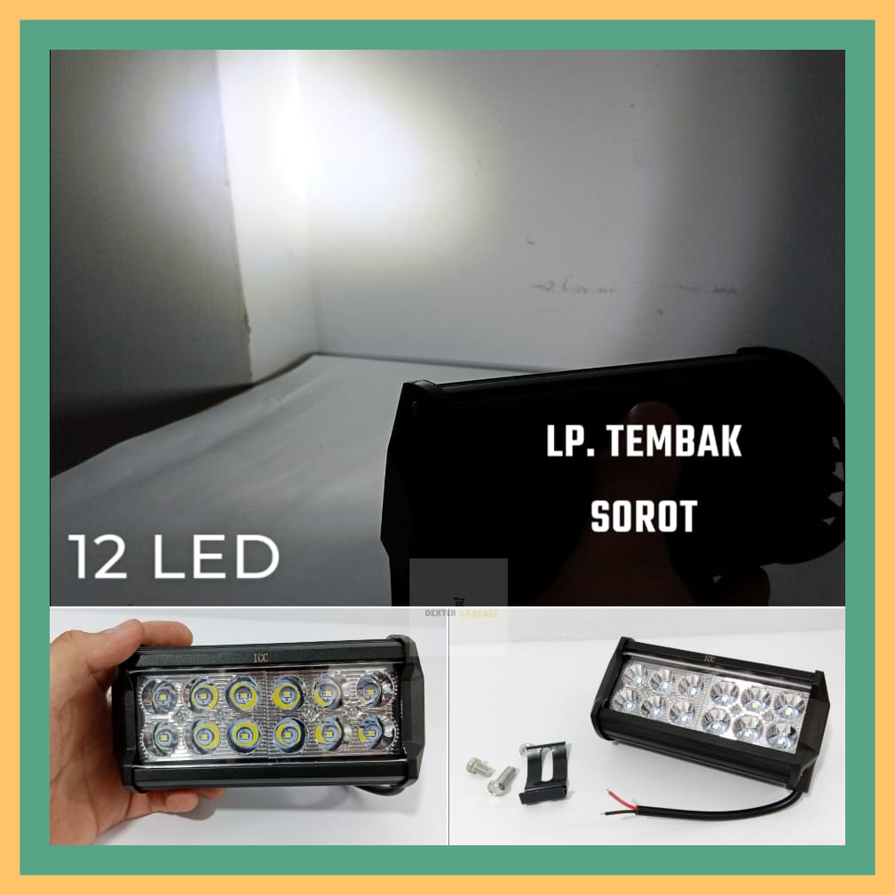 Lampu Tembak 12 Mata Panjang Lampu Sorot Universal Mobil Motor