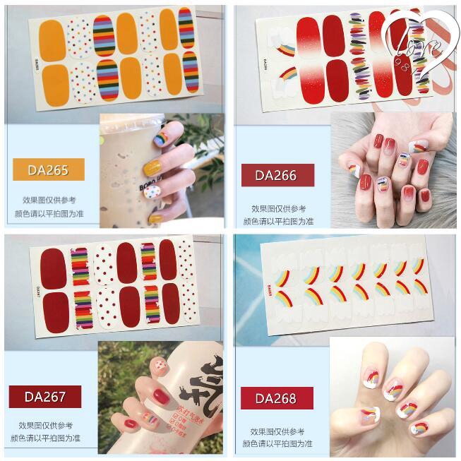 DA261-280 【COD】Stiker Kuku 3D Gaya Korea untuk Nail Art Glitter art nail Kuku palsu Stiker Aksesoris