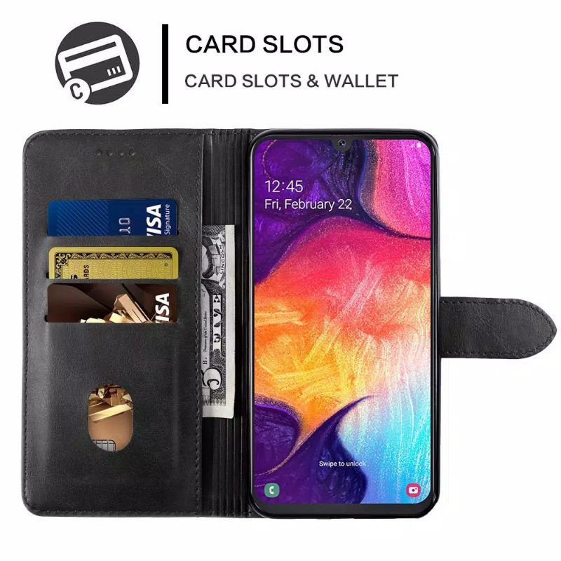 Flip Cover Infinix Zero 8 Smart 4 Smart 5 Smart 6 Smart 6 HD Smart 6 Plus Smart HD Note 7 Note 8 Note 10 Note 10 Pro Flip polos Leather Case Dompet Magnetik