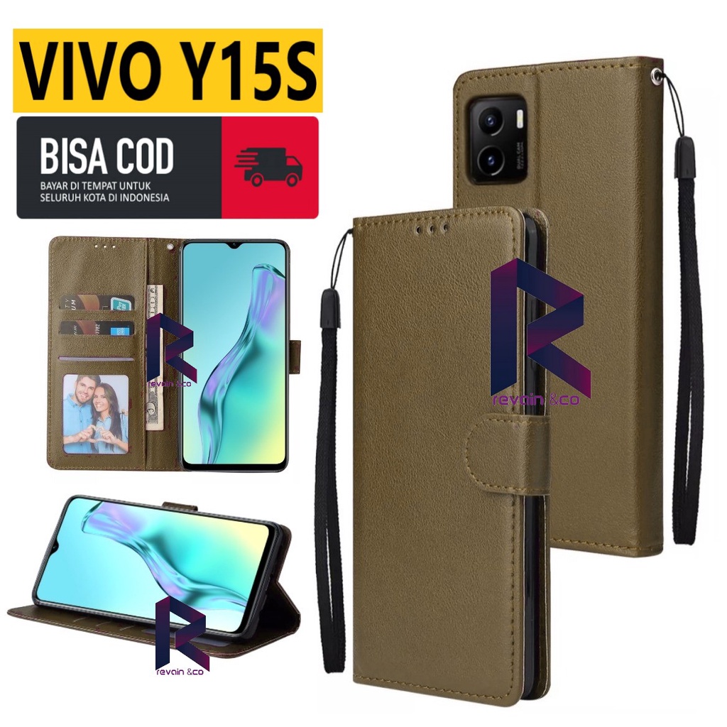 CASE VIVO Y15S FLIP WALLET LEATHER KULIT PREMIUM SARUNG BUKA TUTUP FLIP CASE VIVO Y15S