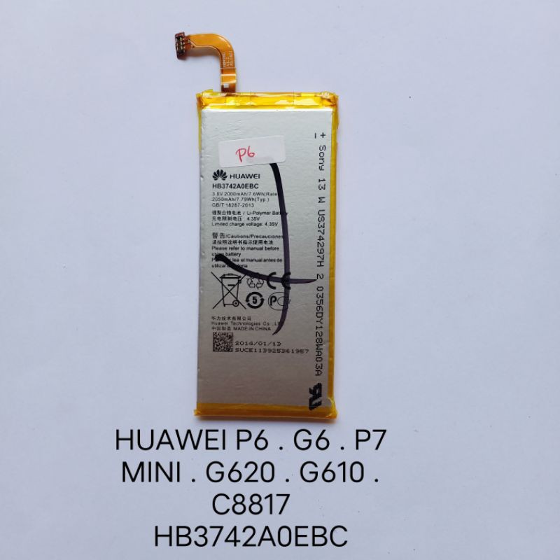 Baterai P6 . G6 . P7 Mini . G610 . G620 . G630 . G620S . G621 . C8817 HB3742A0EBC Batre Batteray