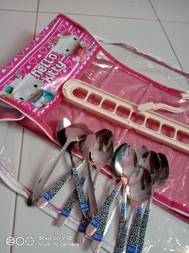 Sendok Batik Stainless 12 Pcs / Sendok Stainless Batik 1 Set Isi 12 Pcs Sk