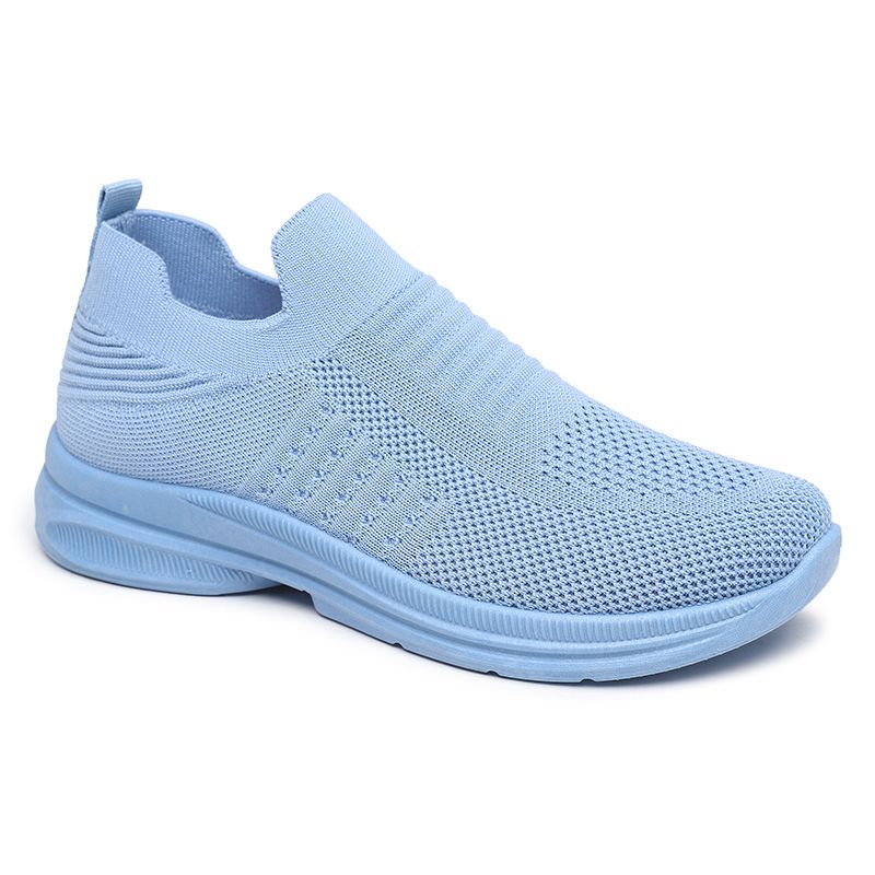 [GROSIR][COD] SEVEN_DAY SEPATU RAJUT SLIP ON WANITA OLAHRAGA TANPA TALI SPORT SHOES BIRU A-6613