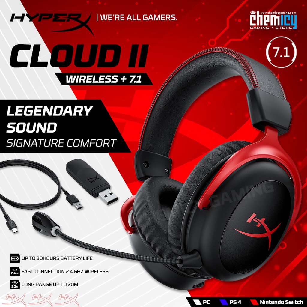 HyperX Cloud II Wireless 7.1 Surround Sound Gaming Headset