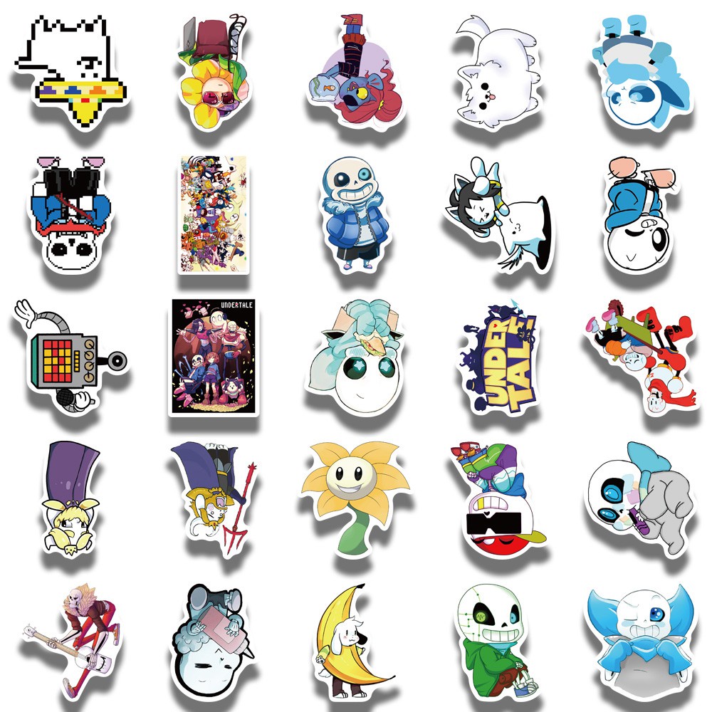 50pcs Undertale Hot Games Lable Stickers For Cars Motorcycles Children's toys Decal Luggage Skateboards Computer Box