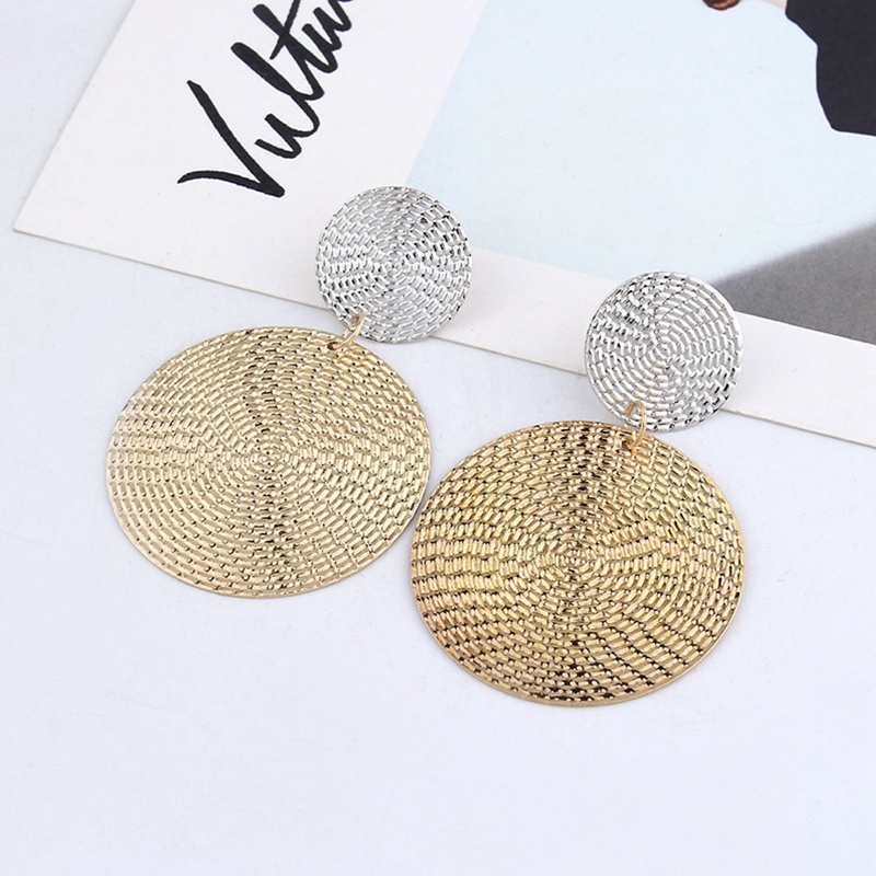 Anting Liontin Lingkaran Besar Warna Matching Untuk Perhiasan Wanita