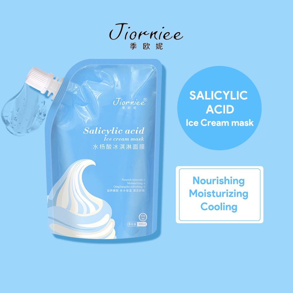 JIORNIEE SALICYLIC ACID / Ice Cream Mask Wajah Jerawat Bruntusan Komedo lifusha whitening masker
