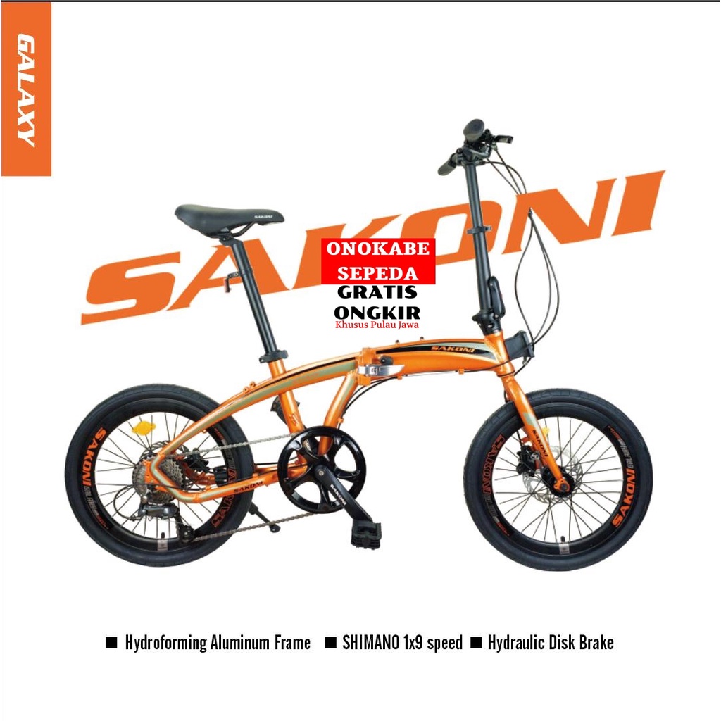 SEPEDA LIPAT 20 SAKONI GALAXY 9SP HYDRAULIC