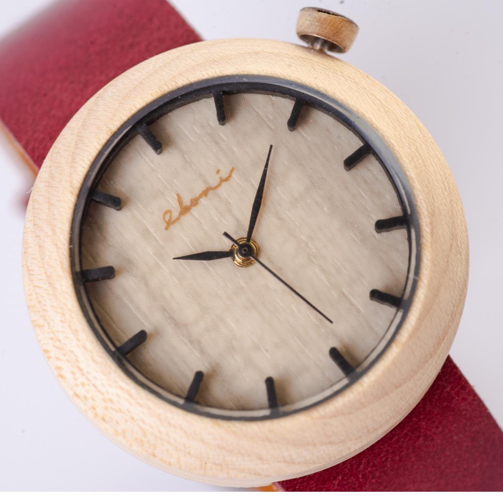 Eboni - Jam Tangan Kayu Mini Maple 2.0 Burgundy / Wooden Watches