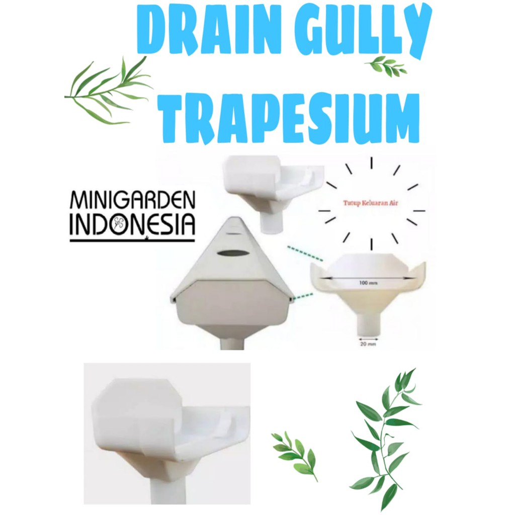 DRAIN GULLY TRAPESIUM talang pembuangan hidroponik NFT tutup samping saluran pembuangan gully