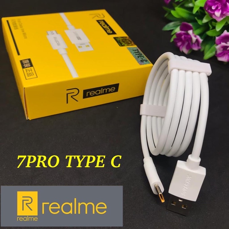 KABEL DATA VOOC REALME C-15 MICRO WHITE 7PRO TYPE C HIGH QUALITY