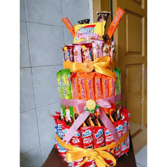 PRODUK SNACK TART/SNACK TART ISI UANG/SNACK/TART*TOWER SNACK/KUE ULTAH ISI UA - PAKET1-100K