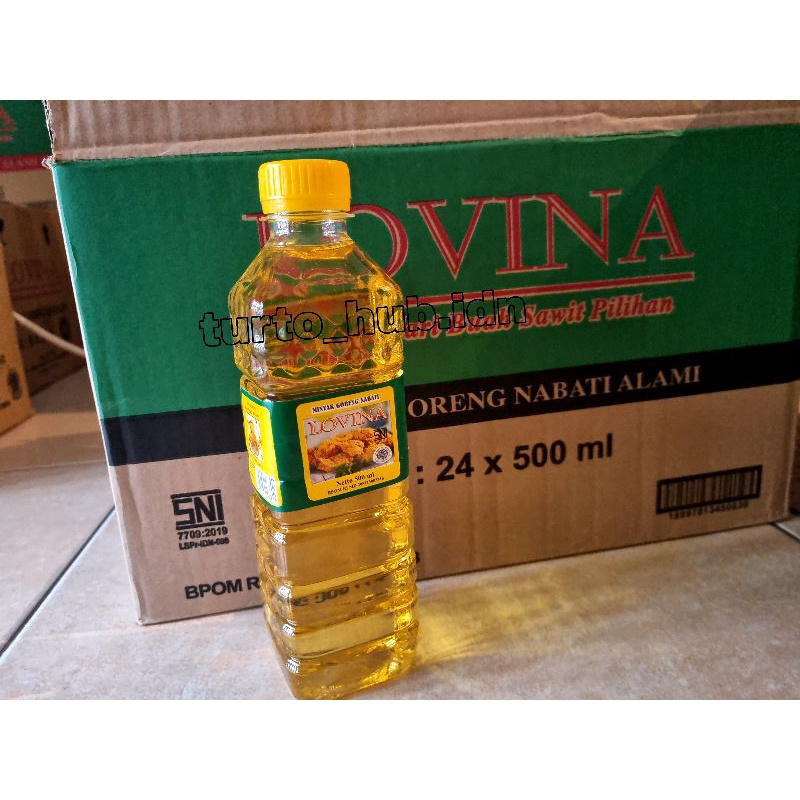 1 karton minyak goreng lovina botol 500ml (isi 24)