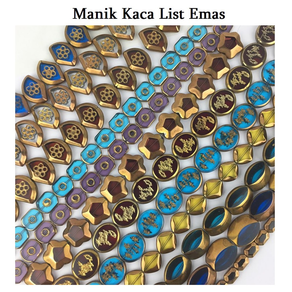 Manik Kaca List Emas Harga/String