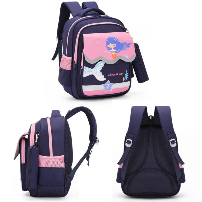 Gudang Tas Ransel MERMAID//Anak Perempuan 2in1/ Tas Mermait Fashion Sekolah Tas Traveling