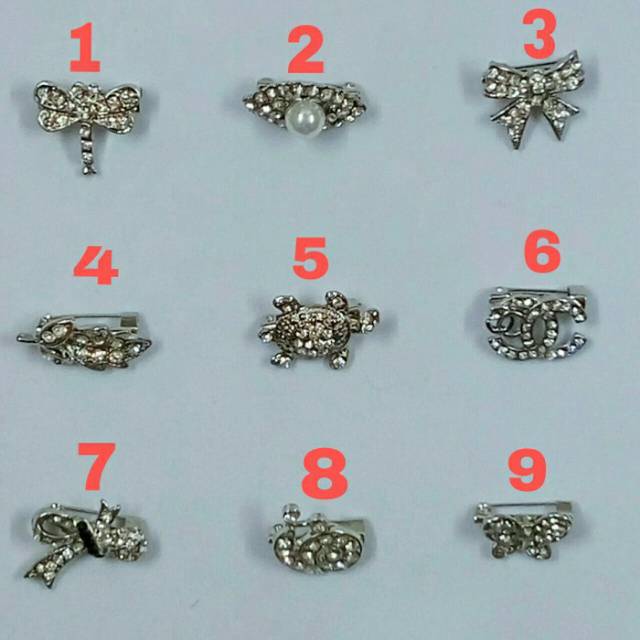 Bros dagu bros kecil peniti jarum jilbab akse