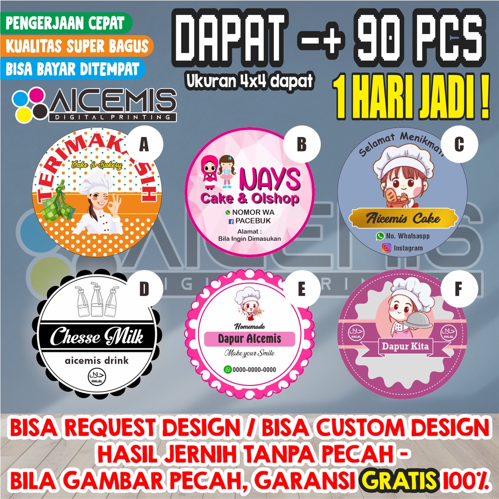 

Sticker Kue Kering Original / KissCut / Cuttting 4x4 80pcs
