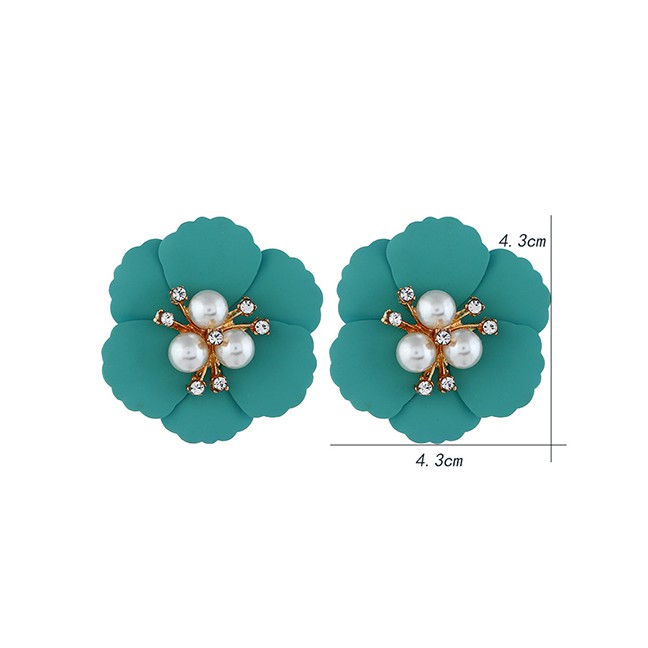 LRC Anting Tusuk Fashion Flower Pearl Earrings F6719X