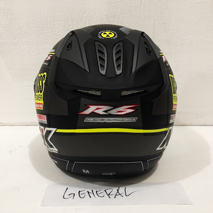 Good Product Helm NHK R6 Motif Rally  2 Black Silver Doff Hitam Silver Dop