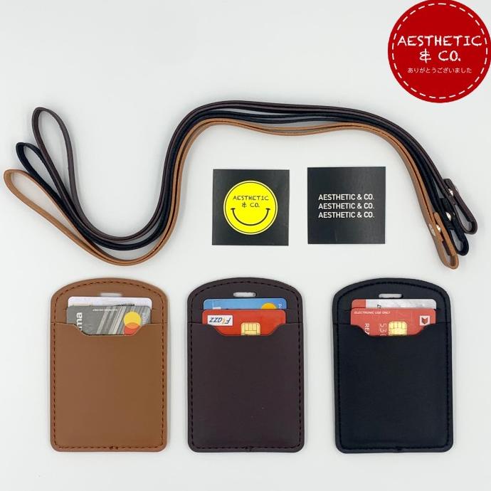 

BAYAR COD Lanyard ID Card Name Tag Kulit Tali Kulit With Card Holder GRATIS ONGKIR Kode 146